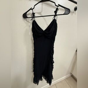 Elegant Black Ruched Dress